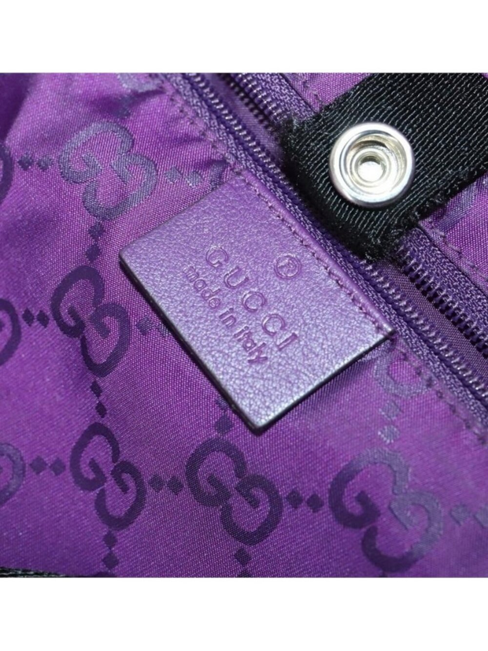 Authentic GUCCI GG Canvas Shoulder Bag Nylon Purple 281487 - Picture 7 of 16